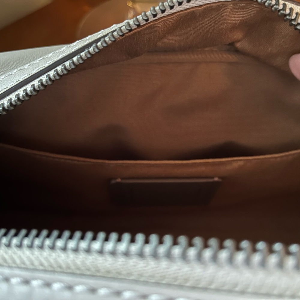 Coach Cream Embossed Leather Toiletry Bag - Picture 4 of 7